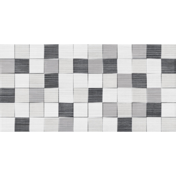 Κεραμικό πλακάκι τοίχου με ανάγλυφη γεωμετρική υφή cubik και γκρι ματ φινίρισμα από τη σειρά Tessile της KEROS.